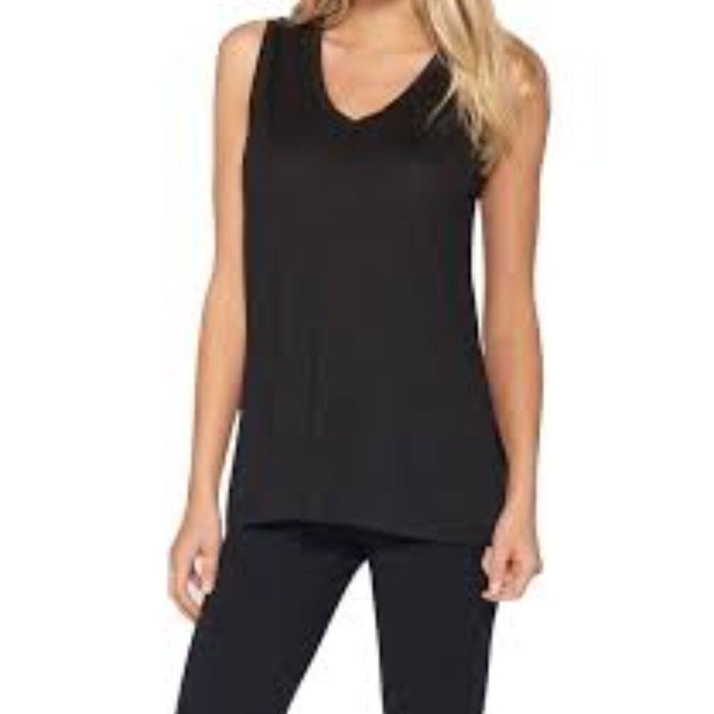 BAREFOOT DREAMS Malibu black modal muscle tank tee muscle tank XS NWT - Picture 2 of 9